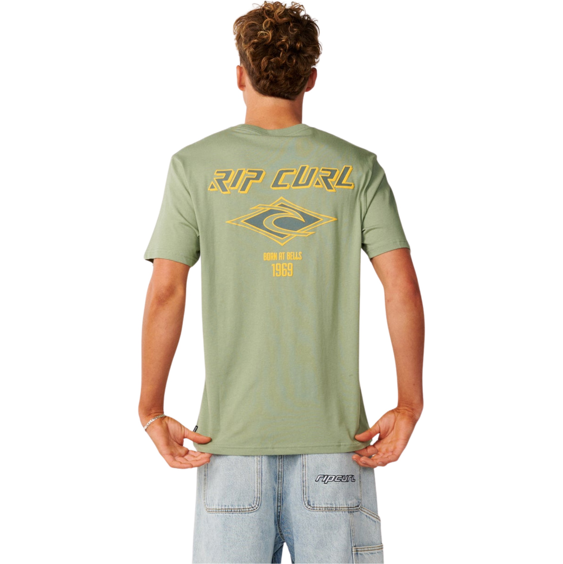 Rip Curl Heren Fade Out Icon T-Shirt 12GMTE - Sage